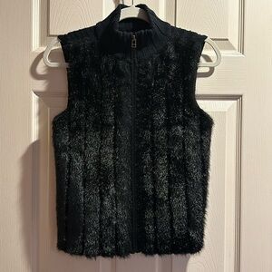 Faux Fur/Knit vest with full zipper Sz S